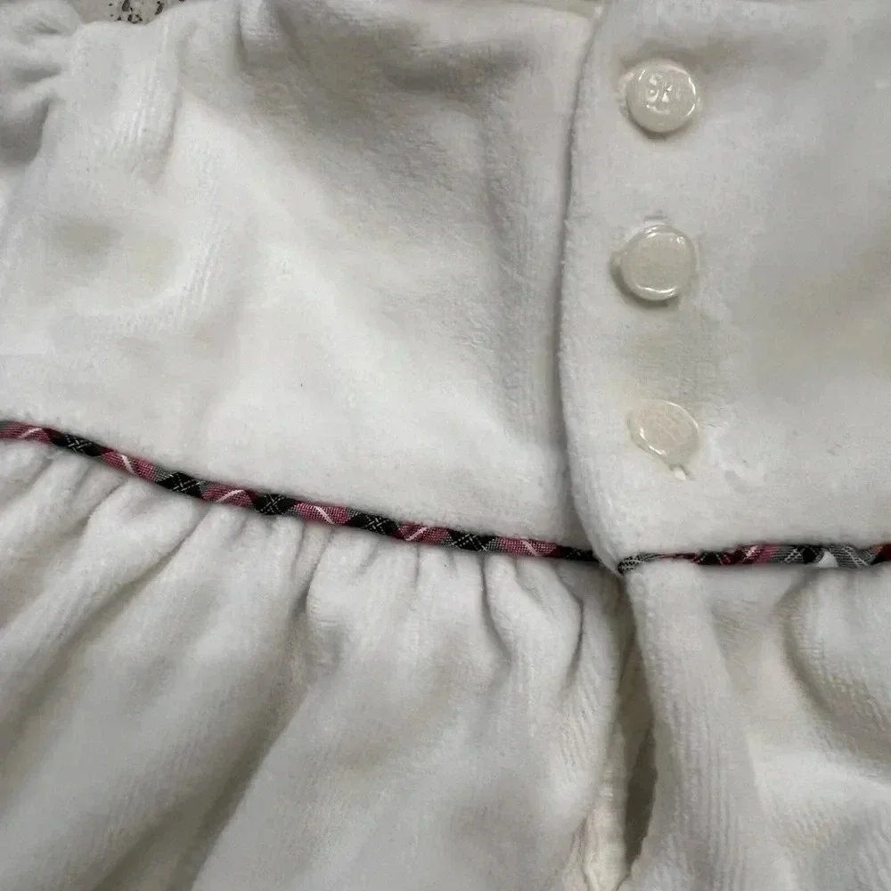 Ralph Lauren Soft Cream Velvet Footie Pajamas